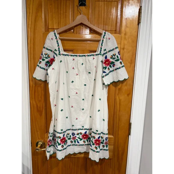 Sézane Robe Juliana Embroidered Aster Dress White Floral FR 36 (US 4) NWT - Picture 2 of 9